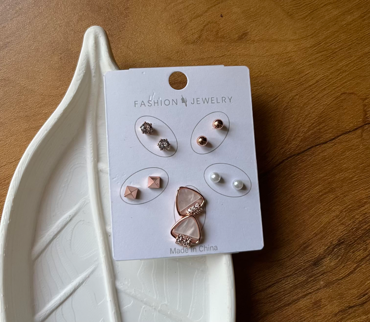 Rose gold earring set
